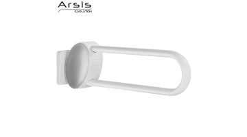 ARSIS hinged bar, 600 mm, White Epoxy-coated Aluminium, tube 38 x 25 mm