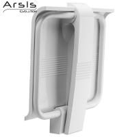 Inklapbare douchestoel Arsis, 442 x 450 x 500 mm, Wit ABS zetel en Wit Epoxy Aluminium onderstel, Ø 25 mm