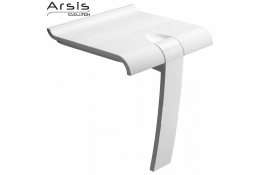 Arsis® douchezitje, 442 x 450 x 500 mm, Wit ABS zitvlak & Witte epoxy aluminium pootjes, Ø 25 mm