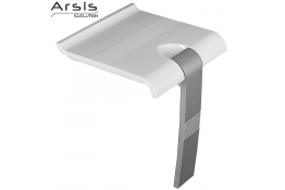 Siège de douche Arsis®, 442 x 450 x 500 mm, Assise ABS Blanc & Pieds Aluminium Epoxy Gris, Ø 25 mm