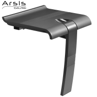 ARSIS shower seat, 442 x 450 x 500 mm, Anthracite grey ABS seat, Grey epoxy-coated base, Ø 25 mm