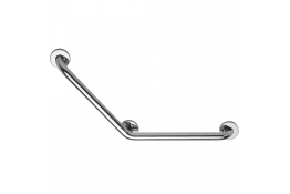 135° angled grab bar, 400 x 400 mm, Bright polished stainless steel, tube Ø 32 mm