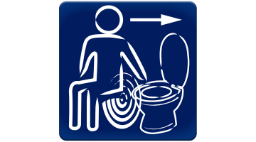 "Disabled" WC sign, 90 x 90 mm, White & Blue PVC