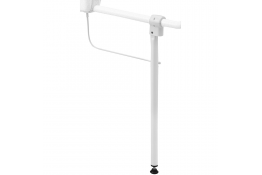 Adjustable support prop for hinged bar, 50 x 655 mm, White Epoxy-coated Aluminium, tube Ø 30 mm