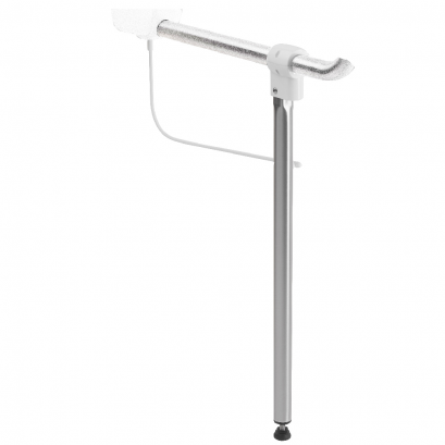 Adjustable support prop for hinged bar, 50 x 655 mm, Brushed Stainless steel, tube Ø 30 mm