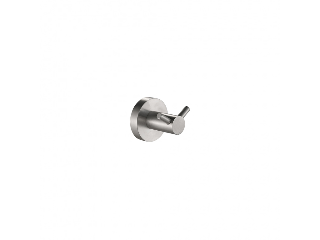 STYLE - Double robe hook, brushed stainless steel