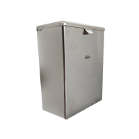 Wall-mounted 7.2-Litre bin, 285 x 215 x 140 mm, Bright polished Stainless steel