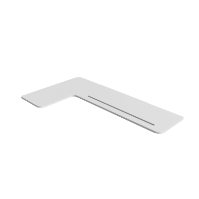ALUR - L-shaped shower tray, powder-coated folded aluminium, Matt white