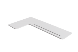 ALUR - L-shaped shower tray, powder-coated folded aluminium, Matt white