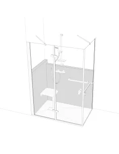 Configuration Cabine Porte battante 1200 x 800 mm L1200 mm Version gauche 2