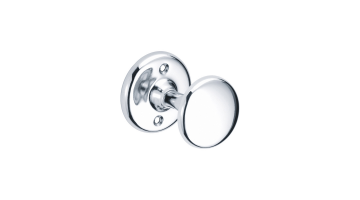Single robe hook, 59 x 70 mm, Chrome and nickel-plated Brass, Ø 59 mm
