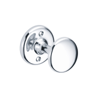 Single robe hook, 59 x 70 mm, Chrome and nickel-plated Brass, Ø 59 mm