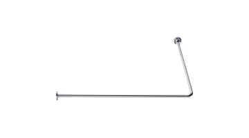 90° angled curtain rail, 800 x 800 mm, Chrome and nickel-plated Brass, tube Ø 16 mm