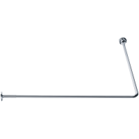 90° angled curtain rail, 1000 x 1000 mm, Chrome and nickel-plated Brass, tube Ø 16 mm