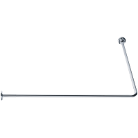 90° angled curtain rail, 1150 x 800 mm, Chrome and nickel-plated Brass, tube Ø 16 mm