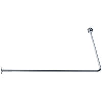 90° angled curtain rail, 900 x 900 mm, Chrome and nickel-plated Brass, tube Ø 16 mm