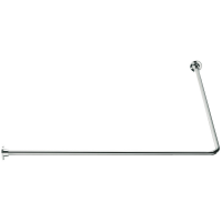 90° angled curtain rail, 800 x 800 mm, White Epoxy-coated Steel, tube Ø 16 mm