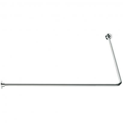 90° angled curtain rail, 1000 x 1000 mm, White Epoxy-coated Steel, tube Ø 16 mm