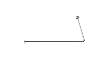 90° angled curtain rail, 1700 x 700 mm, Chrome and nickel-plated Brass, tube Ø 16 mm