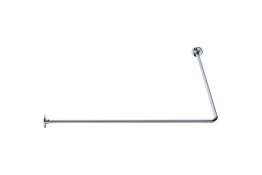 90° angled curtain rail, 1700 x 700 mm, Chrome and nickel-plated Brass, tube Ø 16 mm