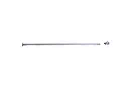 Extending straight curtain rail, 1180 x 2100 mm, Chrome and nickel-plated Brass, tube Ø 20 mm
