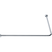 90° angled curtain rail, 800 x 800 mm, Chrome and nickel-plated Brass, tube Ø 20 mm