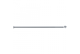 Extending straight curtain rail, 870 à 1500 mm, Chrome and nickel-plated Brass, tube Ø 20 mm