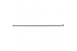 Uitschuifbare rechte gordijnrail, 1420 tot 2050 mm, Ø 20 mm